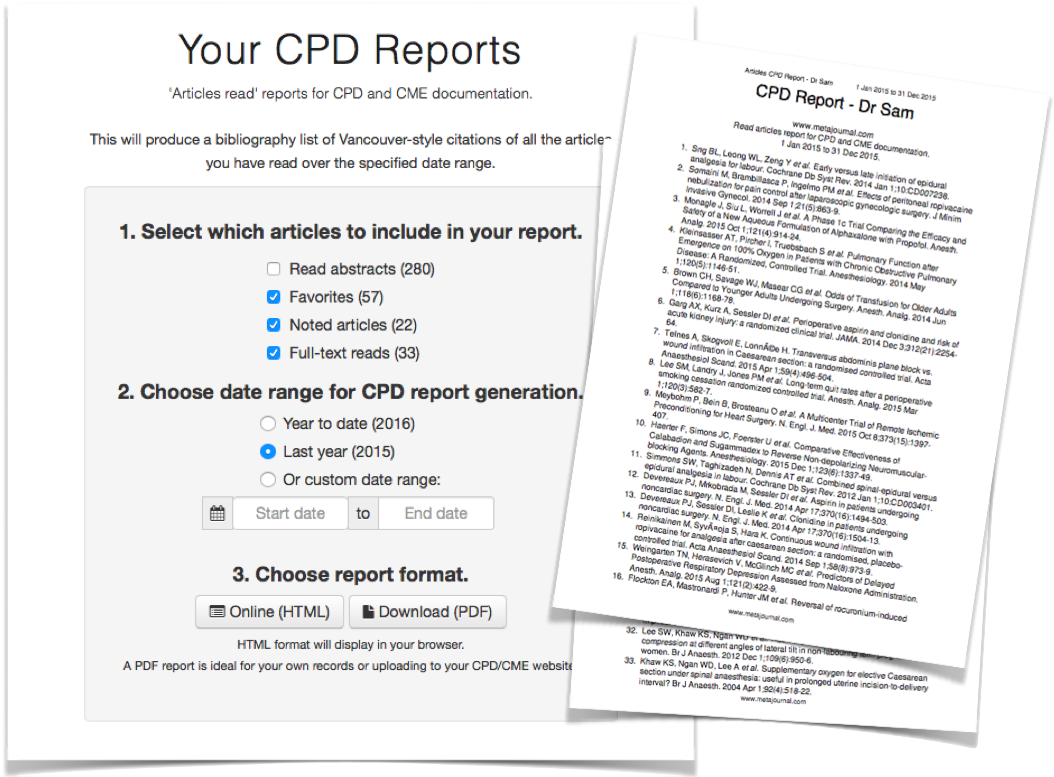 Metajournal cpd cme reports